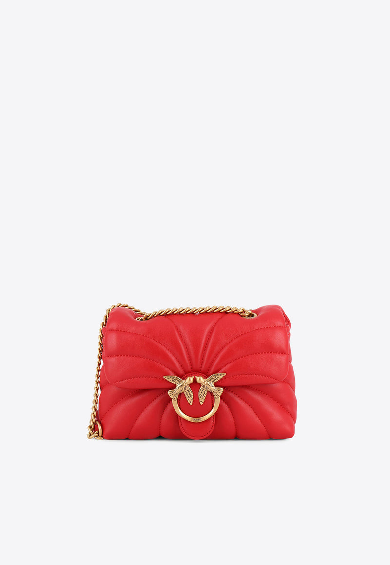 PINKO Mini Love Puff Butterfly Shoulder Bag in Nappa Leather Red 100039A1EX_R30Q