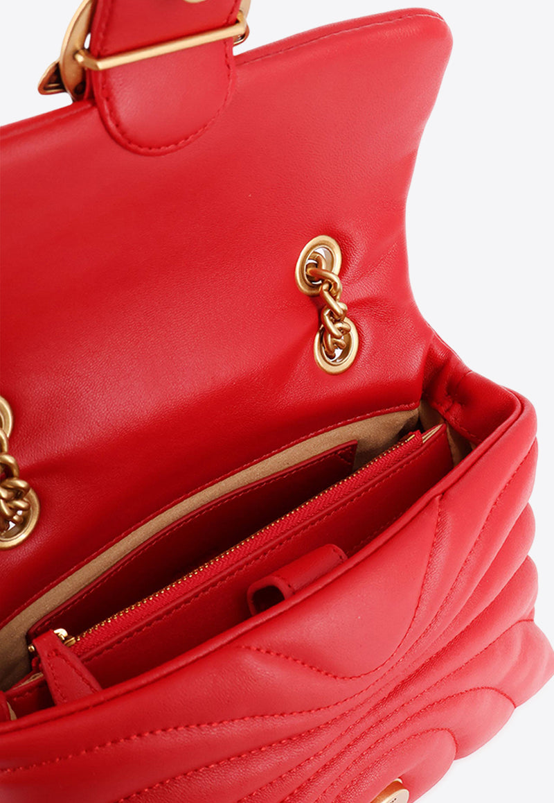 PINKO Mini Love Puff Butterfly Shoulder Bag in Nappa Leather Red 100039A1EX_R30Q