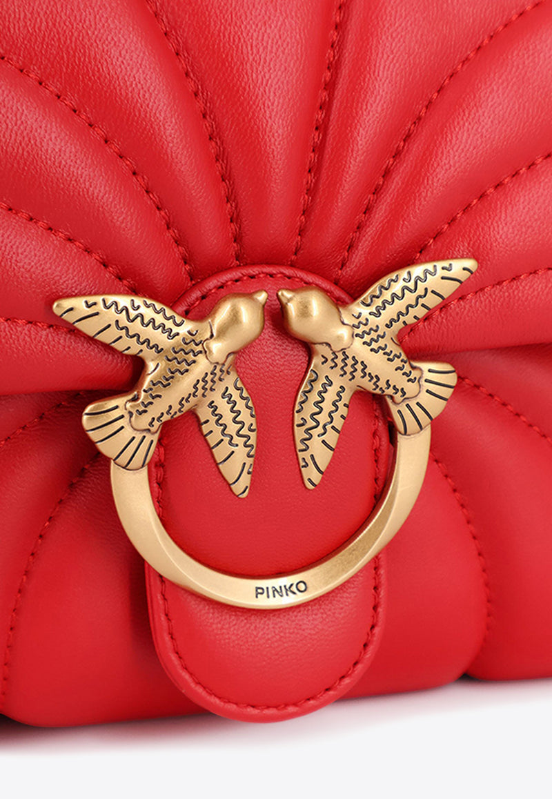 PINKO Mini Love Puff Butterfly Shoulder Bag in Nappa Leather Red 100039A1EX_R30Q