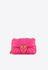 PINKO Mini Love Puff Butterfly Shoulder Bag in Nappa Leather Pink 100039A1EX_N17Q