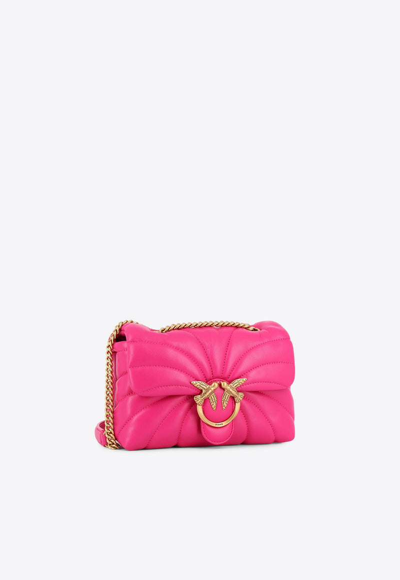 PINKO Mini Love Puff Butterfly Shoulder Bag in Nappa Leather Pink 100039A1EX_N17Q