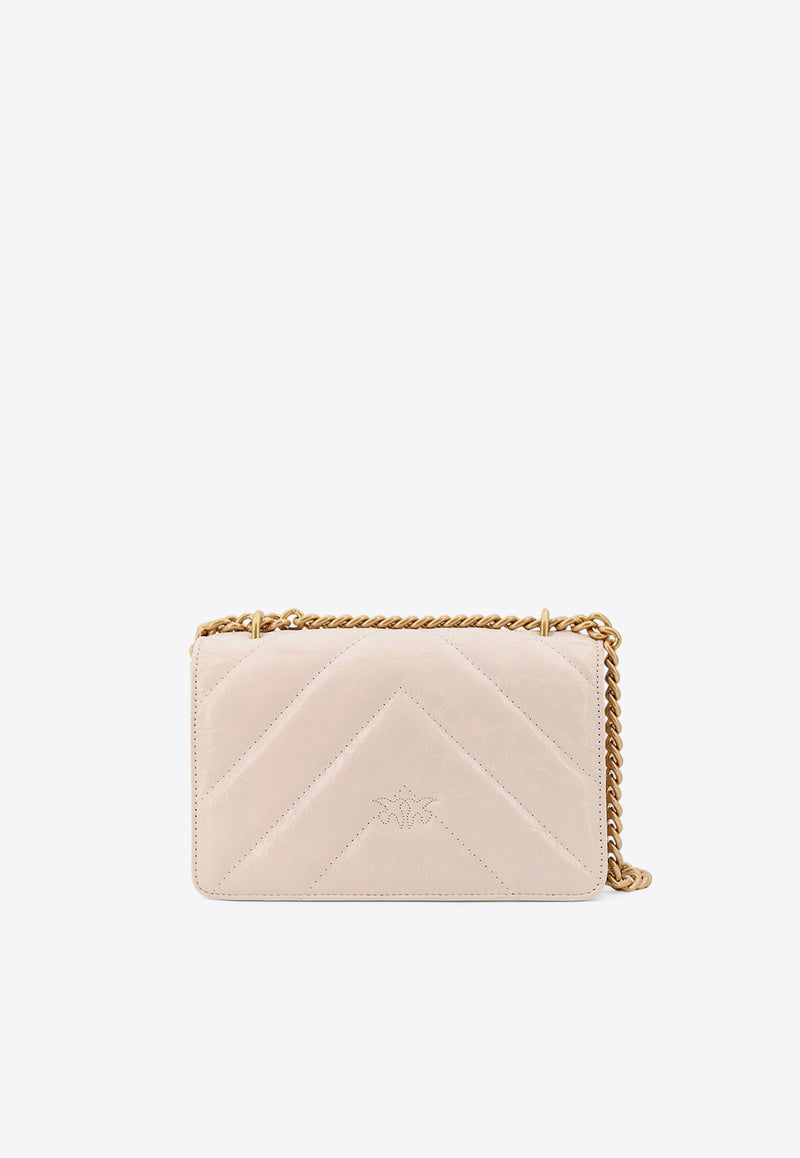 PINKO Mini Love Quilted Leather Crossbody Bag Cream 100074A1UR_Z14Q