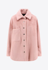 PINKO Faux Fur Short Overcoat Pink 103541A1ZN_Q40