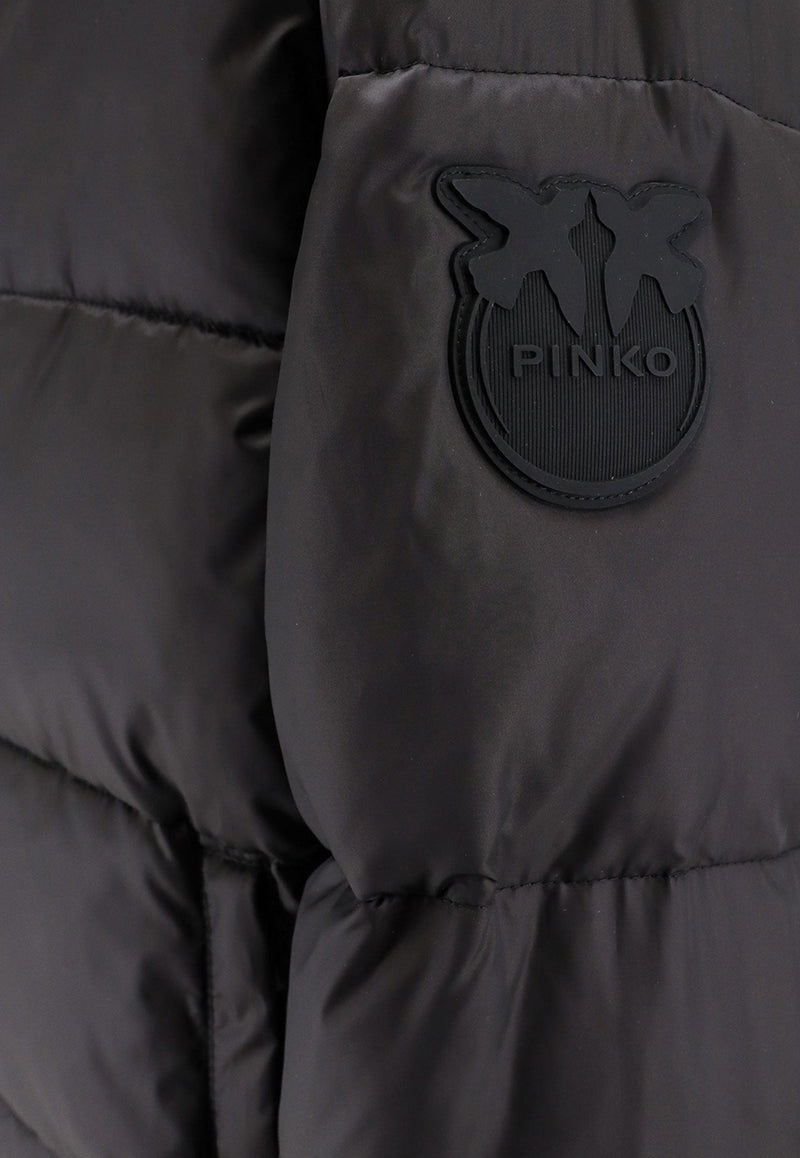 PINKO Zip-Up Down Jacket Black 103821A1ZR_Z99