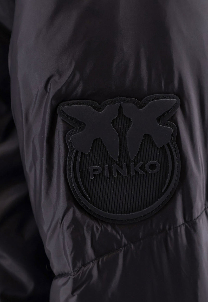 PINKO Logo Patch Padded Parka Black 103823A1ZS_Z99