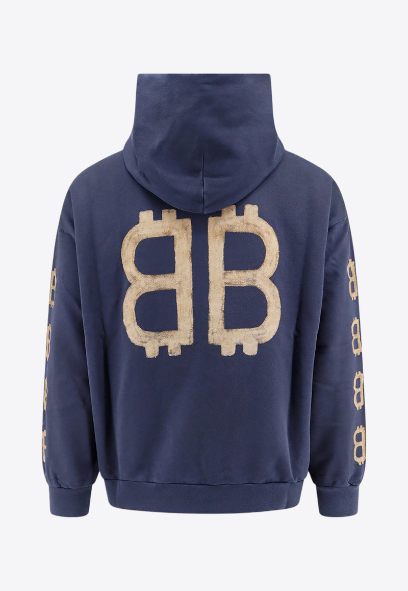 Balenciaga BB Crypto Distressed Hoodie Blue 767877TOVU7_4108