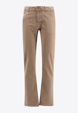 Jacob Cohen Logo Patch Straight-Leg Pants Beige UQE0436S3651_D90