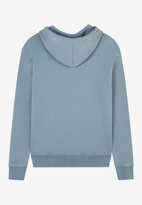 Maison Kitsuné Fox Head Patch Hooded Sweatshirt Blue LM00702KM0001_P154