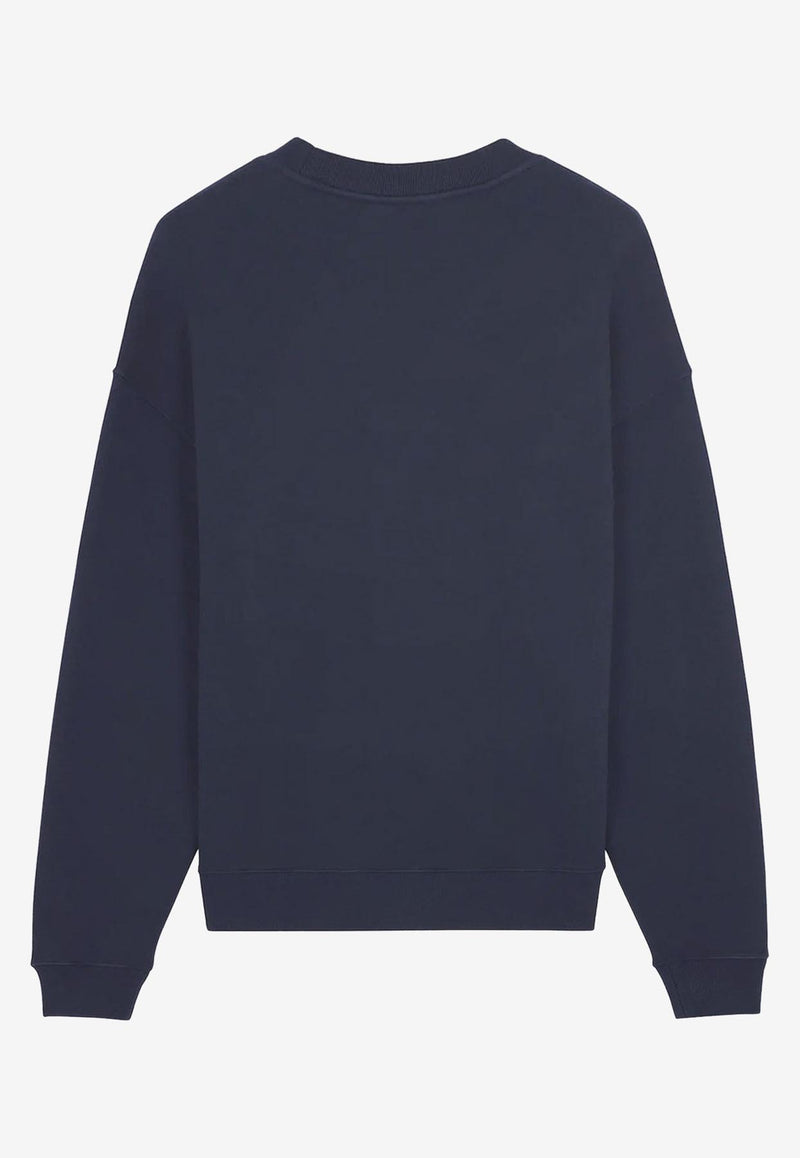 Maison Kitsuné Embroidered Logo Sweatshirt Blue NM00308KM0307_P480