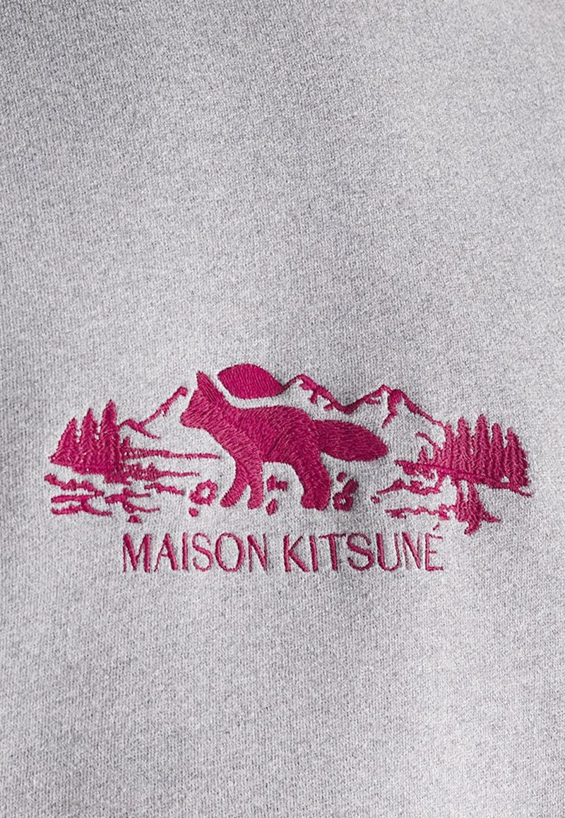 Maison Kitsuné Embroidered Logo Sweatshirt Gray NM00308KM0307_H131