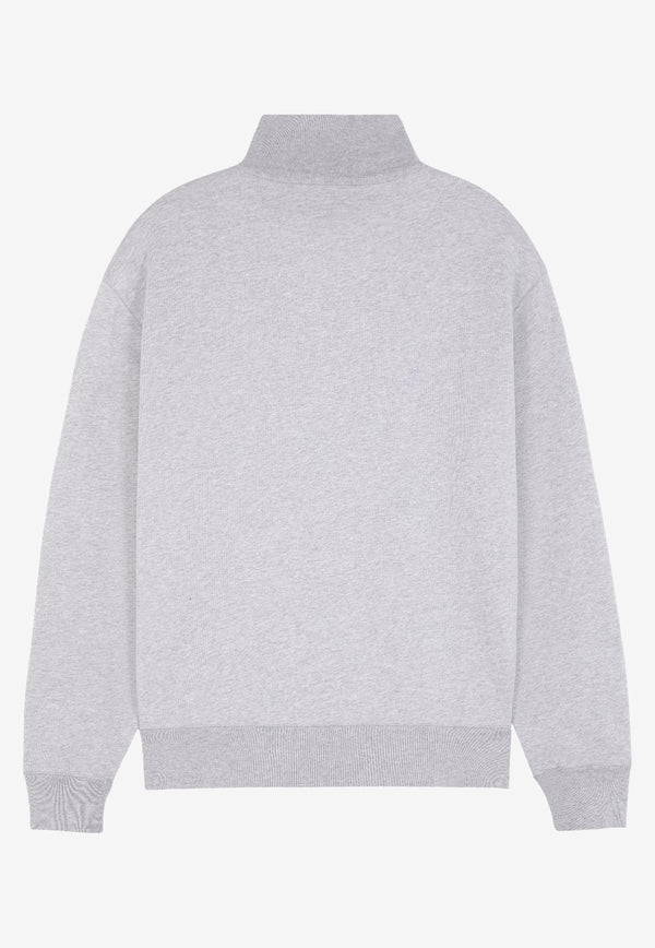 Maison Kitsuné Fox Head Patch Half-Zip Sweatshirt Gray MM00314KM0001_H120