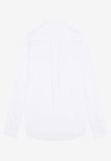 Maison Kitsuné Fox Head Patch Long-Sleeved Oxford Shirt White MM00413WC5012_P100