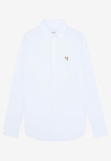 Maison Kitsuné Fox Patch Long-Sleeved Oxford Shirt Light Blue MM00413WC5012_P410