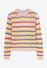 Maison Kitsune Striped Wool-Blend Sweater Multicolor NW00802KF0002_0032