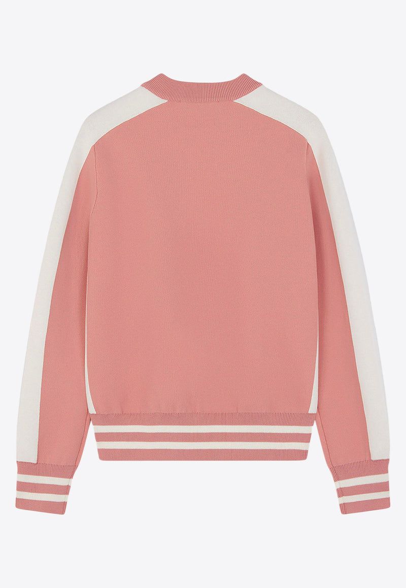 Maison Kitsune Fox Inlay Crewneck Sweatshirt Pink NW00803KM0327_P634