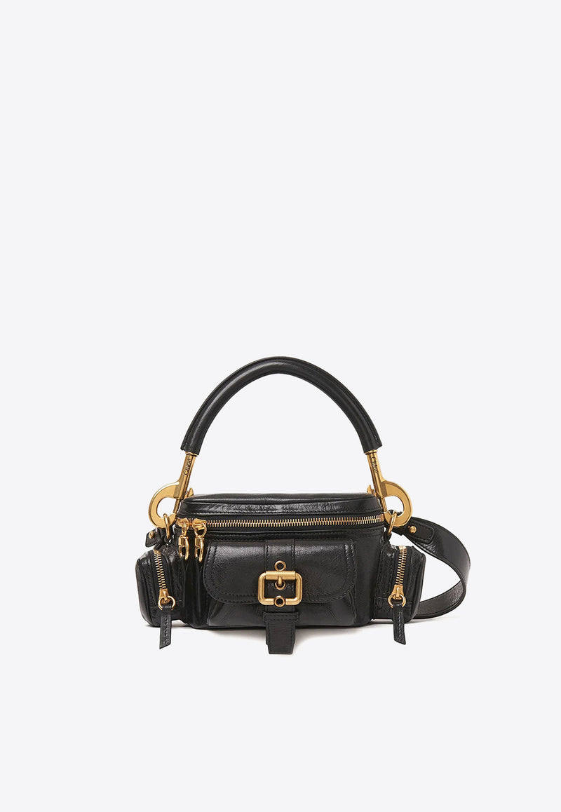 Chloé Small Leather Camera Top Handle Bag Black C24AS534N83_001