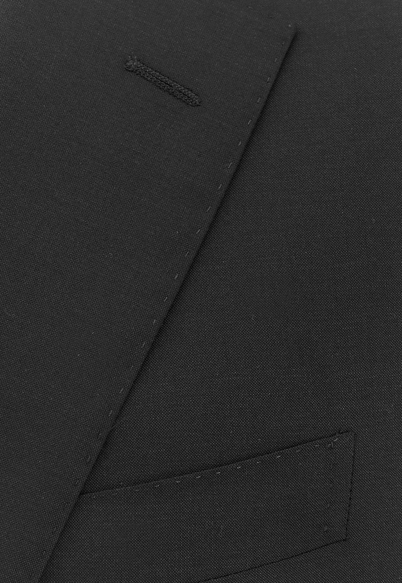 Corneliani Single-Breasted Wool Suit Black 9378019318414_001