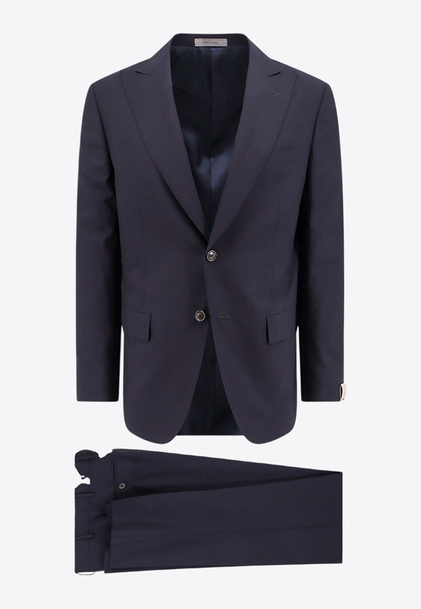 Corneliani Single-Breasted Wool Suit Black 9378059318414_001