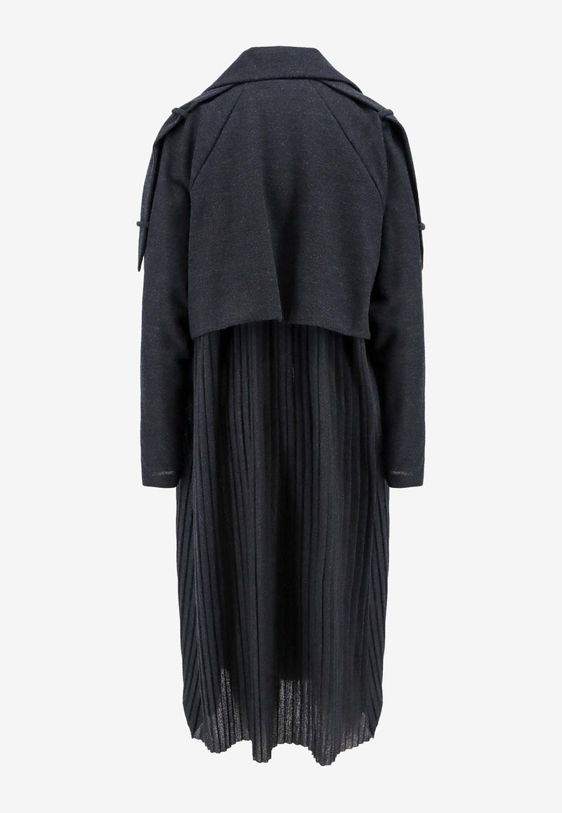 Giorgio Armani Pleated Long Trench Coat Gray 6DAL60AJZAZ_U8YQ