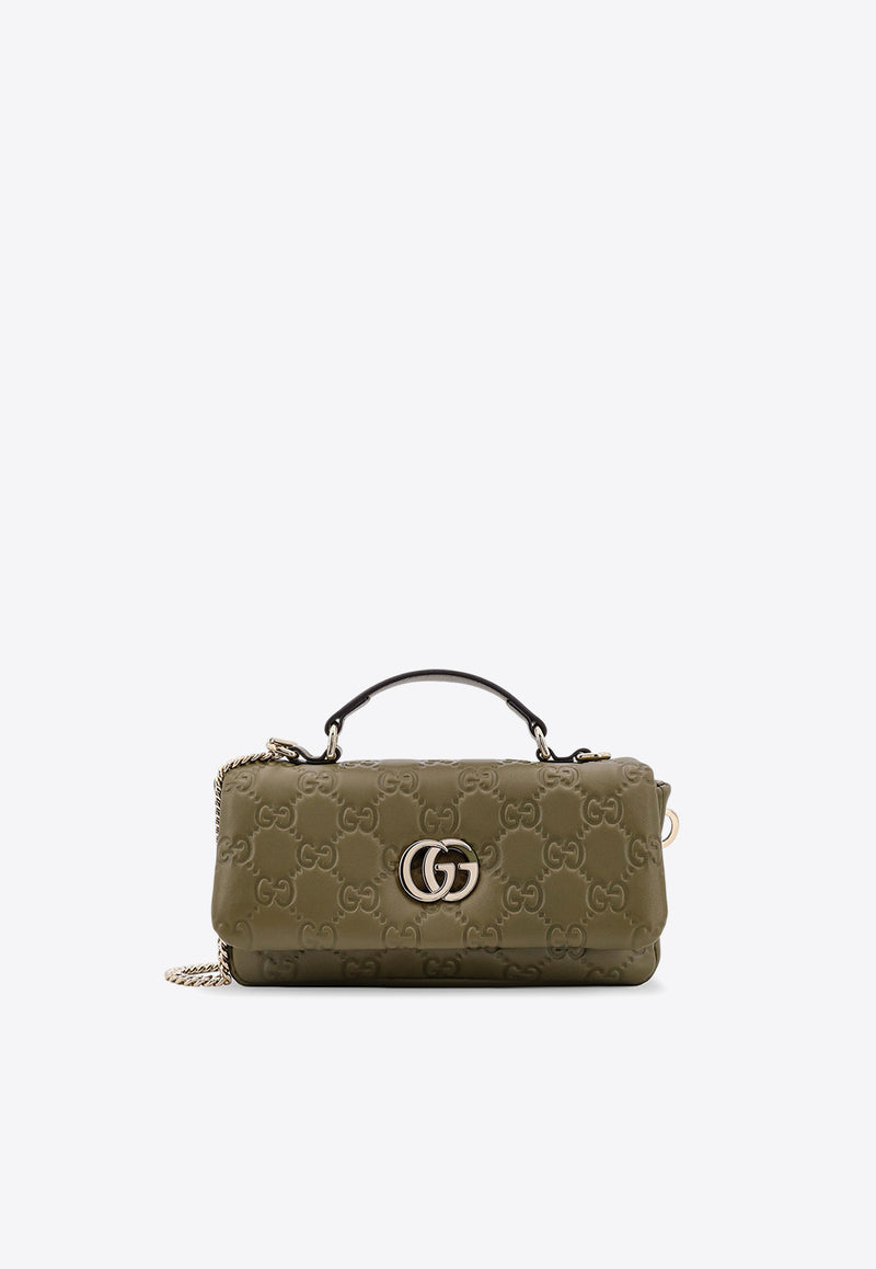 Gucci Mini GG Milano Embossed Leather Top Handle Bag Green 806017AAD5U_3335