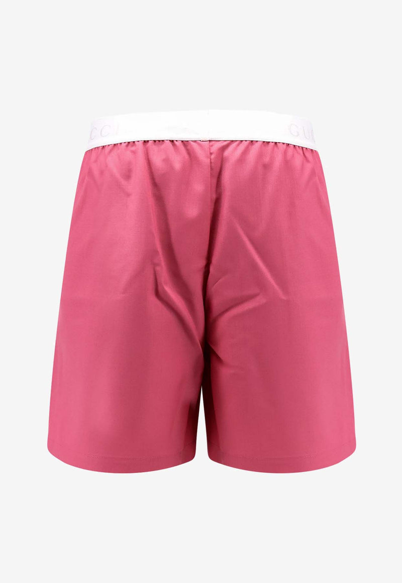 Gucci Logo Waist Wool Shorts Pink 810174XUAK4_5745