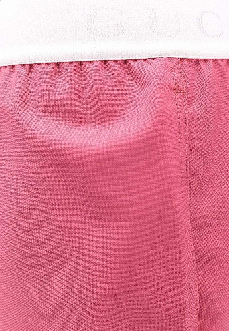 Gucci Logo Waist Wool Shorts Pink 810174XUAK4_5745