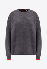 Gucci Web-Trimmed Wool and Cashmere Sweater Gray 810341XKEFL_1185