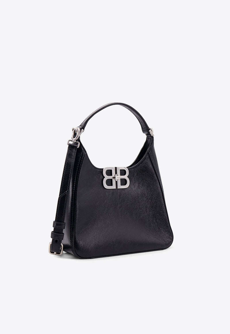 Balenciaga Small BB Soft Leather Hobo Bag Black 8019282ABFJ_1000