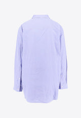 Balenciaga Striped Long-Sleeved Relaxed Shirt Light Blue 809007TRLE9_4640