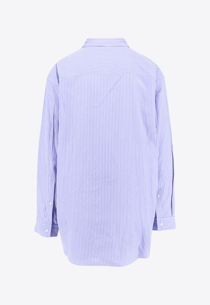 Balenciaga Striped Long-Sleeved Relaxed Shirt Light Blue 809007TRLE9_4640