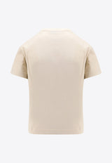 Burberry Logo Embroidered T-shirt Cream 8097947_C1409