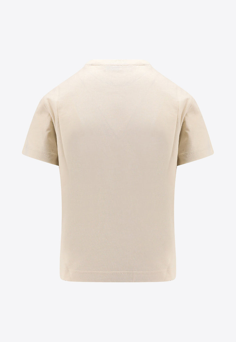 Burberry Logo Embroidered T-shirt Cream 8097947_C1409