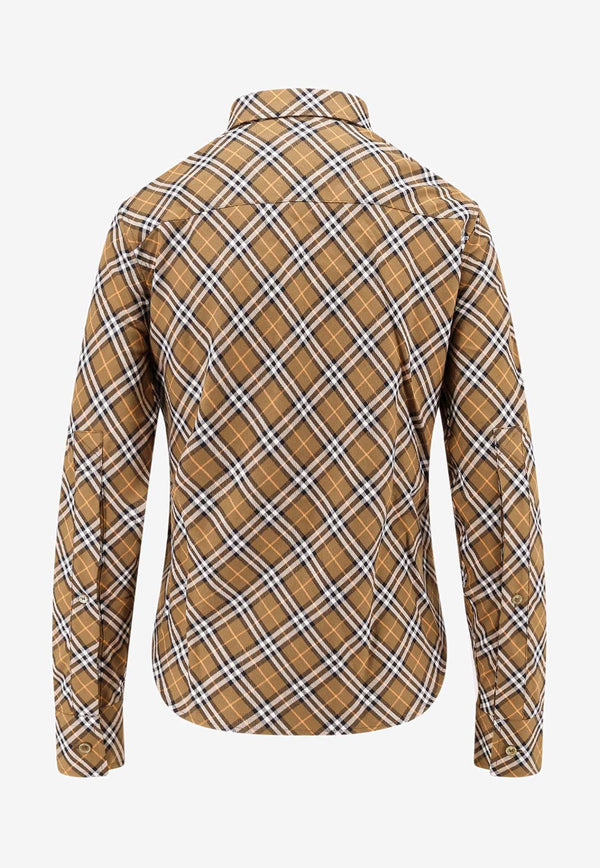 Burberry Signature Check Long-Sleeved Shirt Green 8098251_C1477