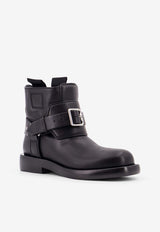 Burberry Cobble Leather Ankle Boots Black 8101287_A1189