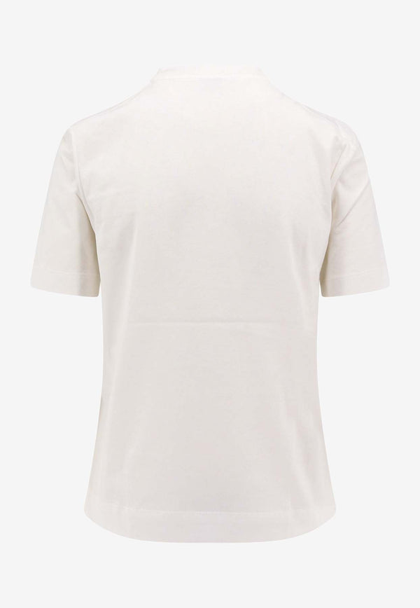 Brunello Cucinelli Monili Embellished T-shirt White M0T81HR200_C6159