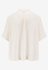 Brunello Cucinelli Appliquéd Cashmere Polo T-shirt White M12140505P_C159