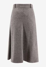 Brunello Cucinelli Wool Midi Flute Skirt Gray MD565G3697_C6081