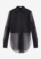 Brunello Cucinelli Semi-Sheer Paneled Shirt Black M0091MQ406_C101