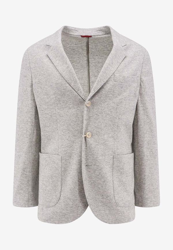 Brunello Cucinelli Single-Breasted Cashmere Blazer Gray ML8968J01_C8251