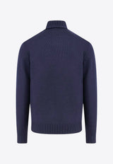 Zanone High-Neck Rib Knit Wool Sweater Blue 810105ZR229_Z1375