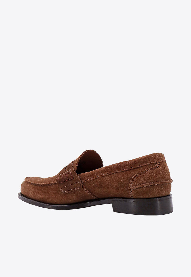 Church
s Pembrey Suede Penny Loafers Brown EDB0039VE_F0ADV