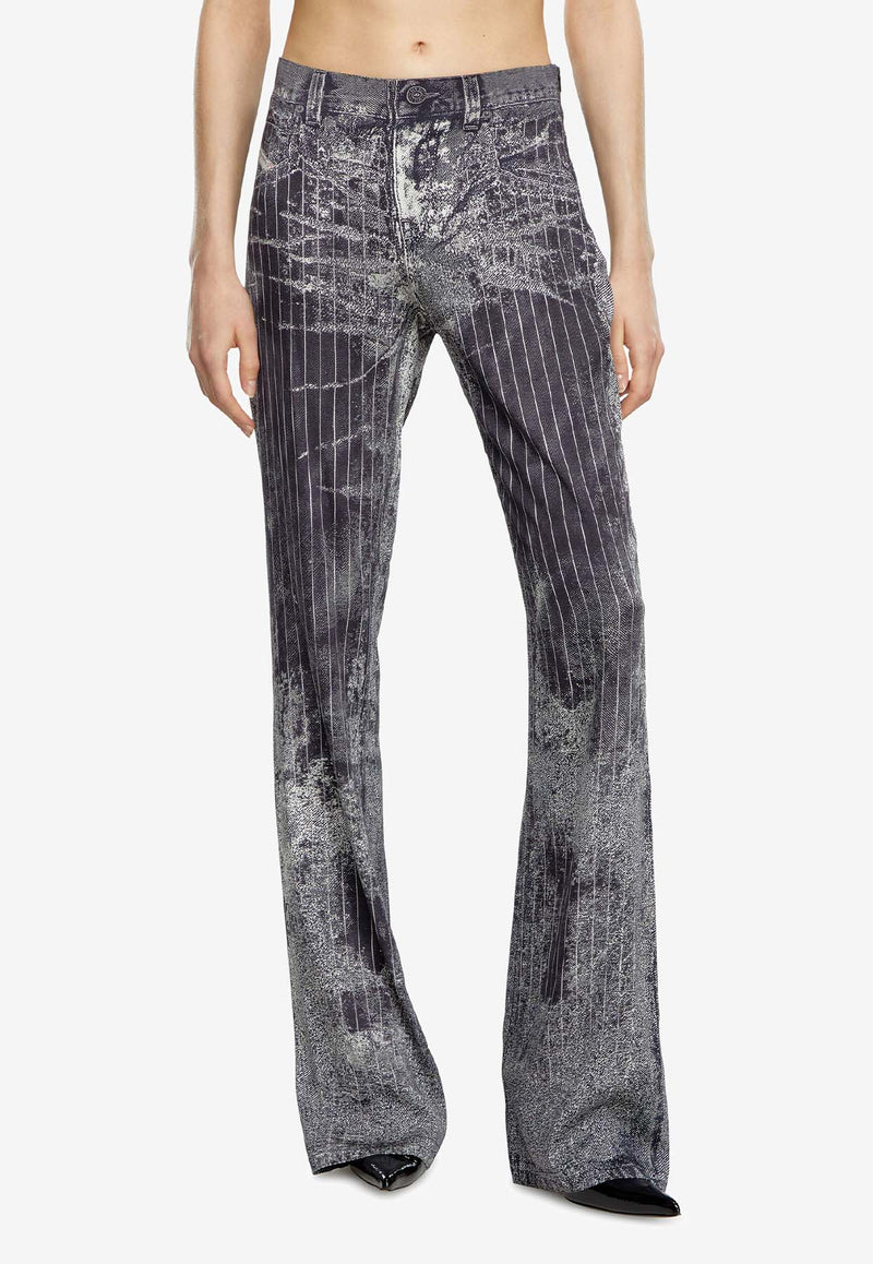 Diesel P-Retty Pinstripe Bootcut Satin Pants Black A139830LIBA_9XXA