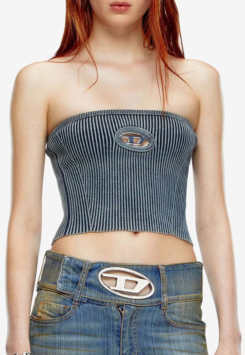 Diesel M-Clacksvillex Ribbed Knit Strapless Top Blue A148130ANAH_8AT