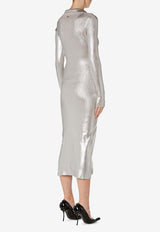 Diesel M-Isaia Metallic Midi Dress Silver A154740HNAT_9CJ