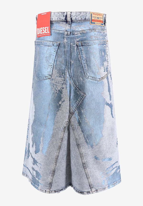 Diesel De-Pago Laminated Denim Midi Skirt Blue A147980AJEU_01