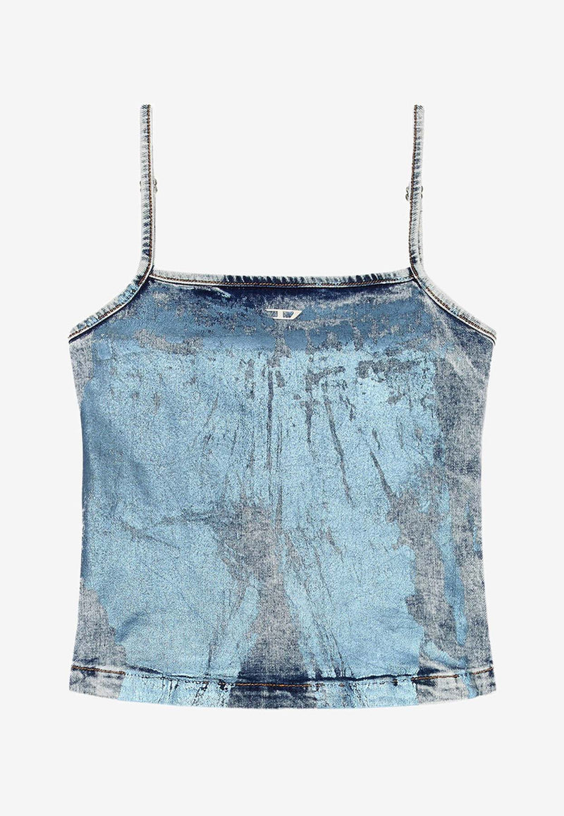 Diesel De-Ila-S Denim Cropped Top Blue A149910AJEU_01