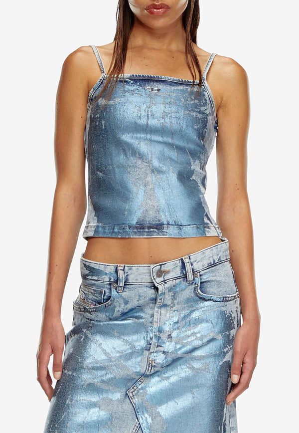 Diesel De-Ila-S Denim Cropped Top Blue A149910AJEU_01