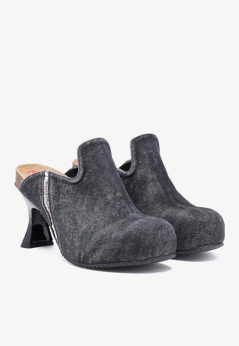 Diesel Woodstock 80 Denim Mules Black Y03372P3997_T8013