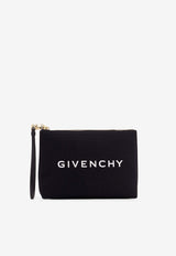 Givenchy Logo Print Canvas Clutch Bag Black BB60KSB1F1_001