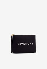 Givenchy Logo Print Canvas Clutch Bag Black BB60KSB1F1_001